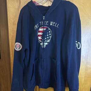 Grateful Dead Fare Thee Well 50th Anniversary Zip Hoodie Navy 4XL Chicago Rare